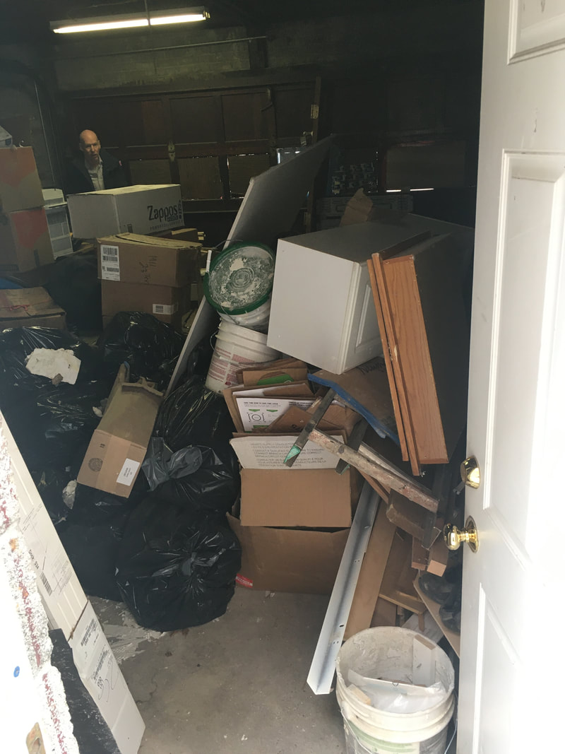 cleaning out garage during estate cleanout in oxnard california